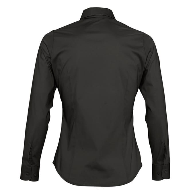 SOLS Dames/dames Eden Long Sleeve Fitted Work Shirt (Zwart)
