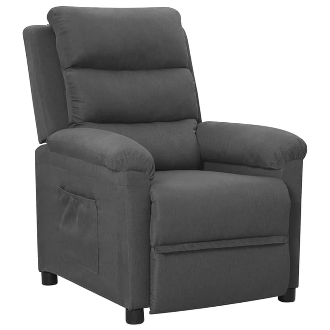 vidaXL - Fauteuil - verstelbaar - stof - donkergrijs