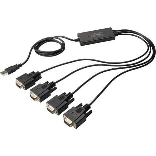 Digitus USB 2.0, Serieel Adapterkabel [1x USB-A 2.0 stekker - 4x D-sub stekker 9-polig] DIGITUS - USB 2.0 zu 4xRS232 Kabel 1.50 m