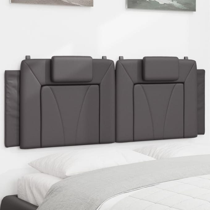 vidaXL Hoofdbordkussen "Viana" 140 cm kunstleer grijs