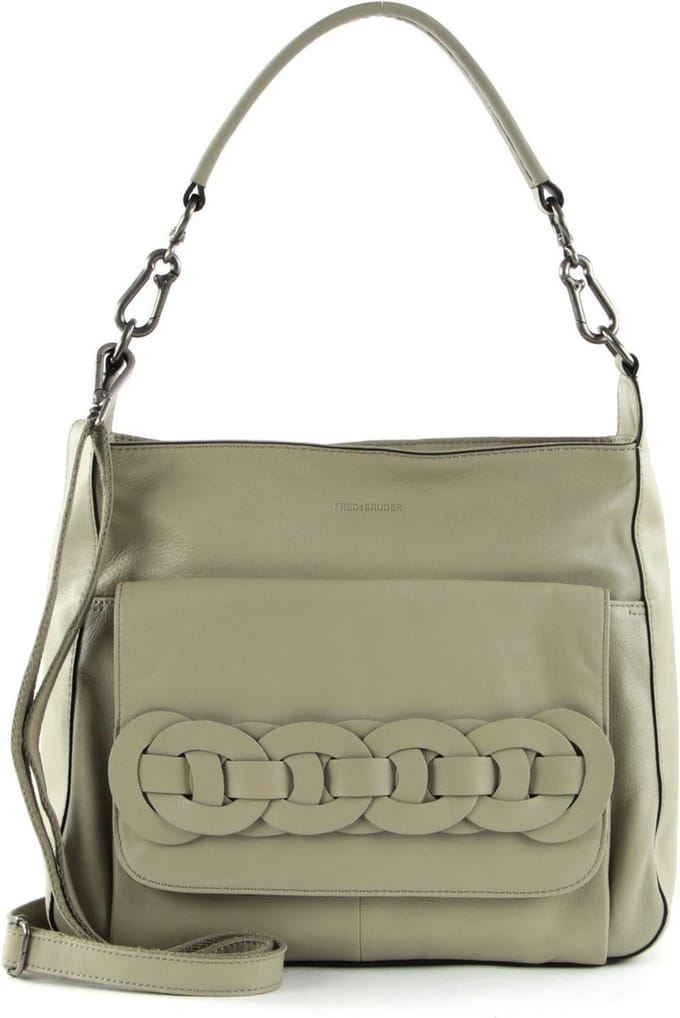 FREDsBRUDER Leren Schoudertas Link Collection Amura Shoulder Bag Stone Beige