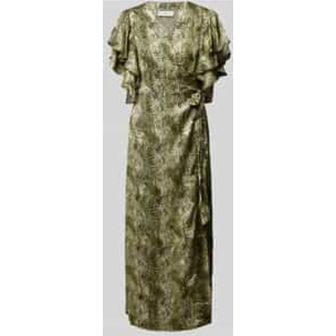 Wikkeljurk van viscose met volants, model 'SABINA'
