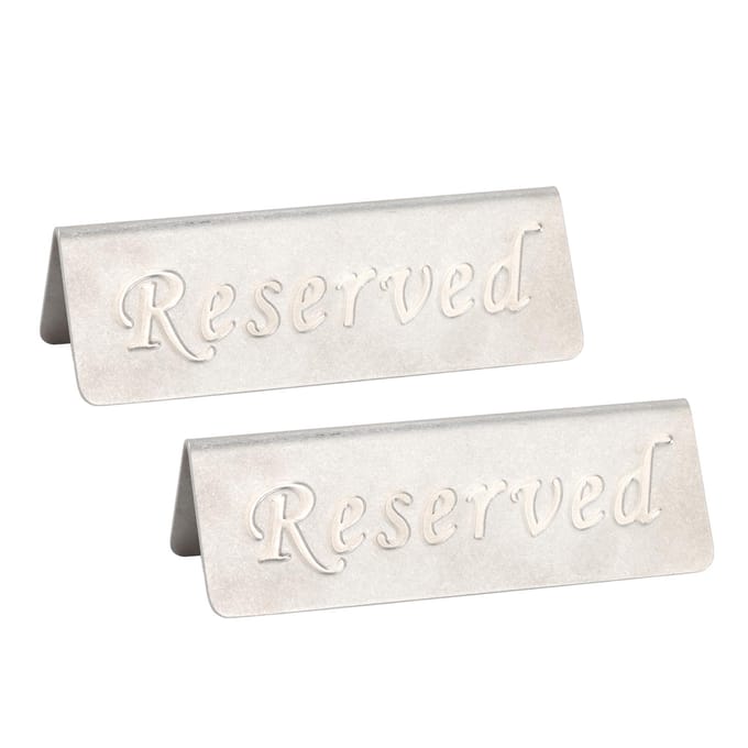 2 stuks Metaal Roestvrij Staal Gereserveerd Bord Dubbelzijdig Gereserveerde Tafelborden voor Restaurants Bar Café gray