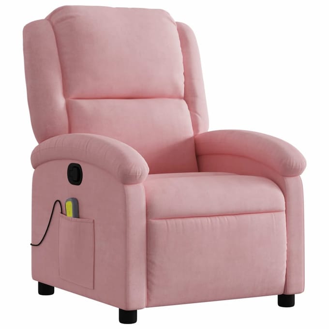 vidaXL - Massagestoel - verstelbaar - fluweel - roze