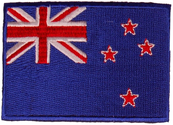 Strijkapplicatie/Patch - Vlag Nieuw Zeeland - 8x6cm