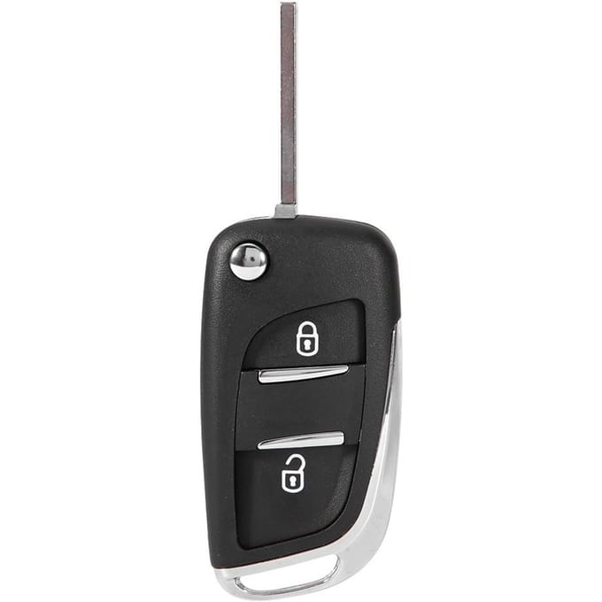 2 Knops Afstandsbedieningssleutel Behuizing Shell Cover CE0536 Geschikt voor Citroen C2 C3 C4 C5 C6 C8 (Type B) gray