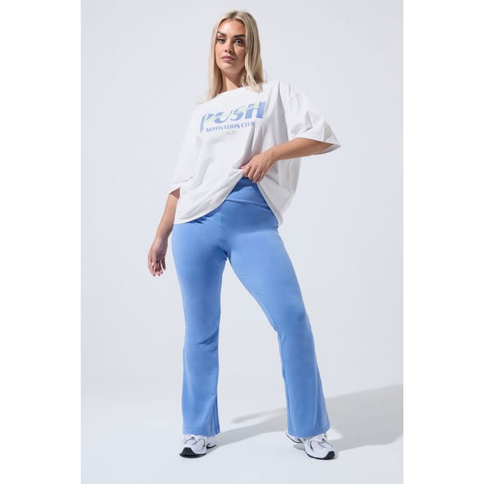 Limited Collection Blauwe Fold Over Kick Flare Leggings Size 44