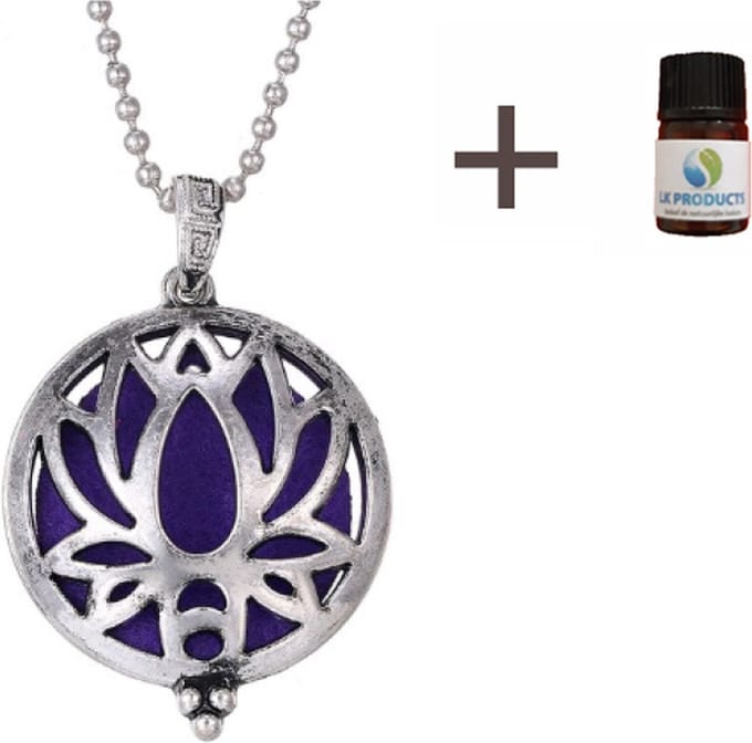 Lotus Geurketting - Geurverspreider - Zilverkleur - Etherische Olie - Parfum