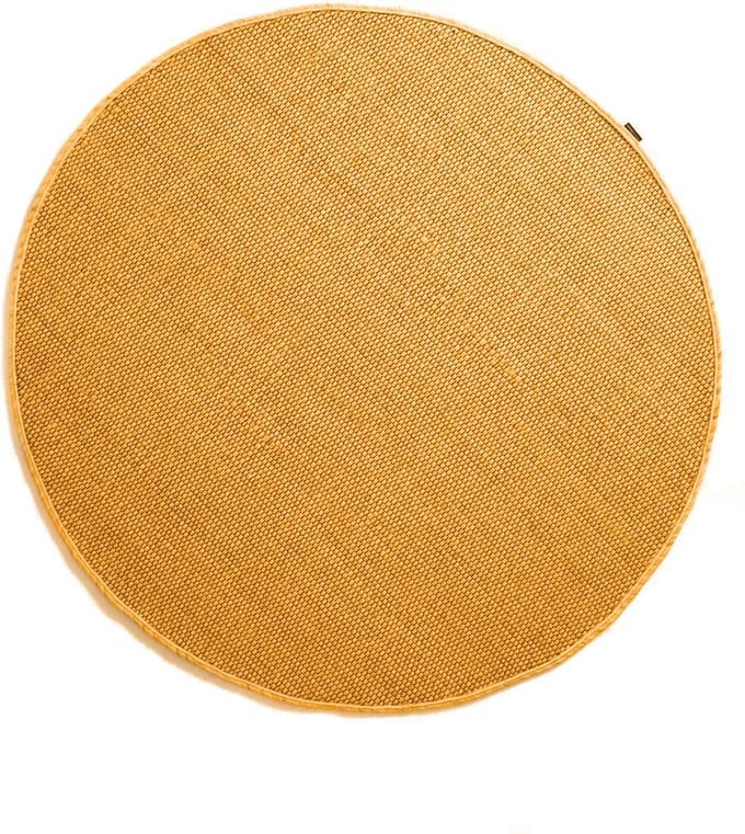 Rond wollen vloerkleed - Lett okergeel 120