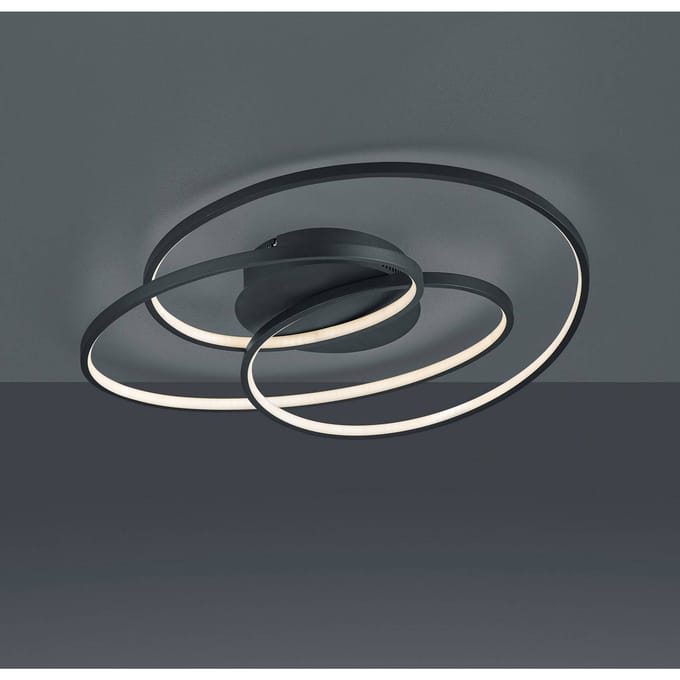 Trio Lighting LED plafondlamp Gale, 60 cm, mat zwart