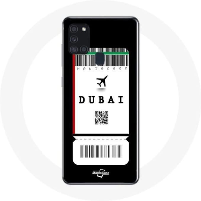 Coque - Samsung - Galaxy A21S - Souple - Noir - Billet d'avion Dubai
