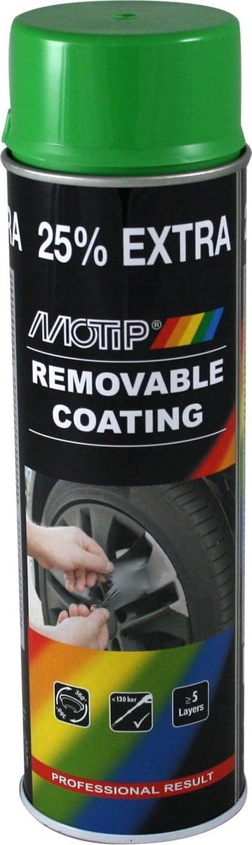 Motip removable coating / sprayplast / plastidip hoogglans groen (04305) - 500 ml.
