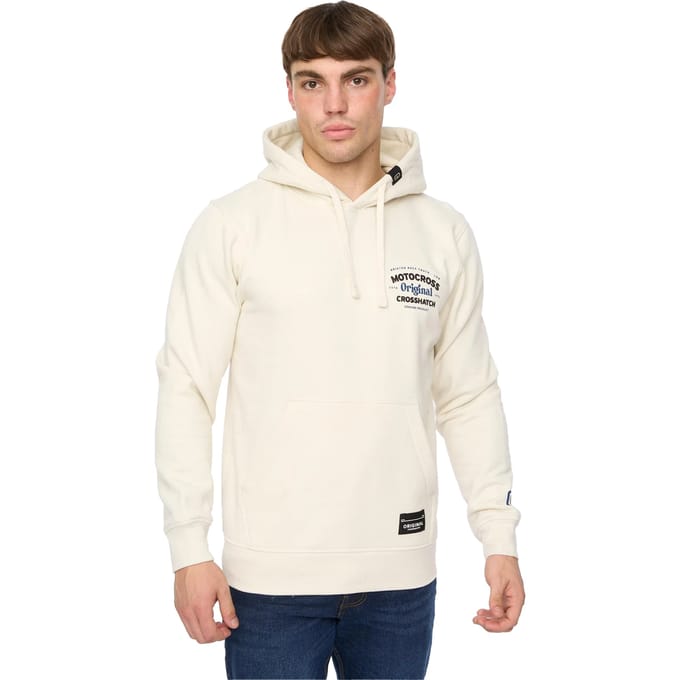 Crosshatch Heren Motorcross Hoodie (Lichte steen)