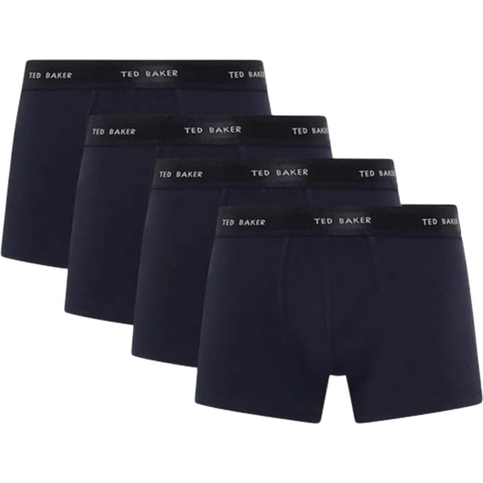 Ted Baker Effen boxershorts voor heren (Set van 4) (Marine)