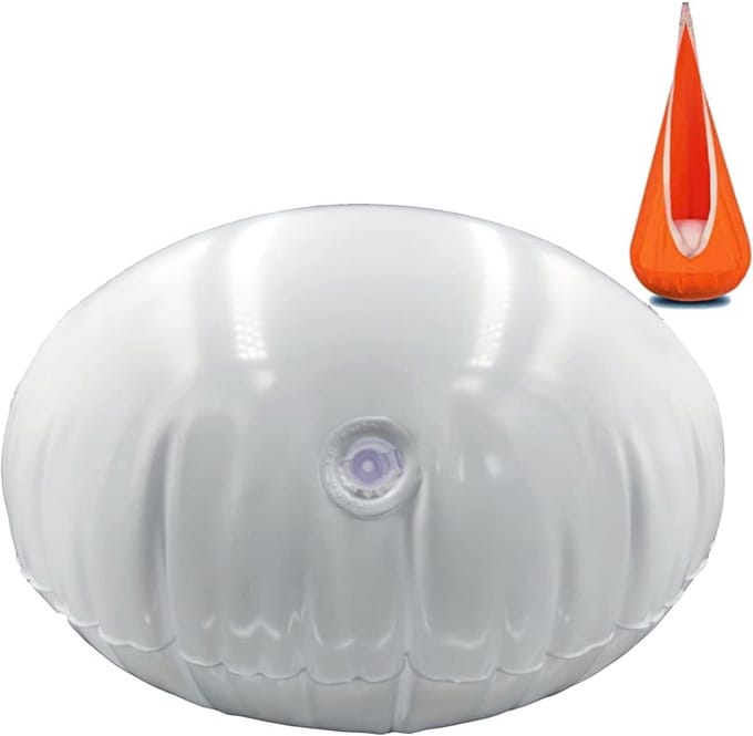 Opblaasbaar Zitkussen voor Kinder Schommelstoel Hangstoel - Dik PVC - Wit - 70 cm