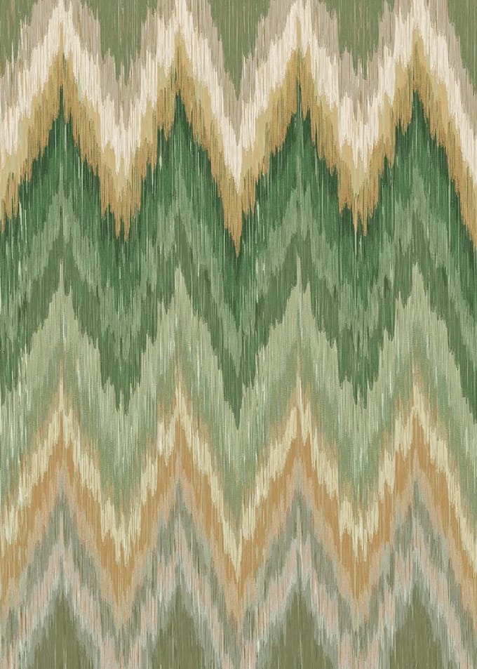 Enjoy Life - Flame Stitched Wall Green