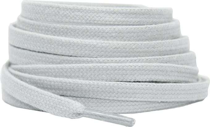 Platte katoenen veters 6mm Lichtgrijs 120cm - sneakers