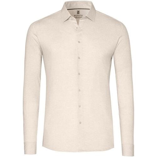 Desoto Overhemd Vertical Stripes Casual Kent Beige / male