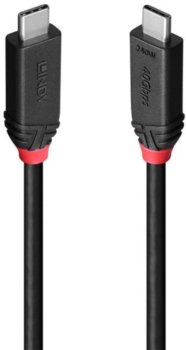 Lindy Black Line - USB-C cable - 24 pin USB-C to 24 pin USB-C - 1 m