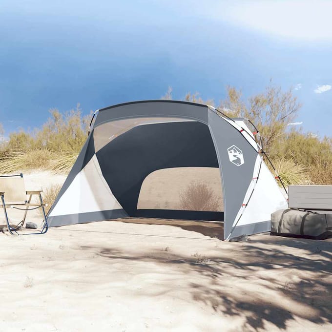 vidaXL - Strandtent - 274x178x170/148 - cm - 185T - polyester - grijs