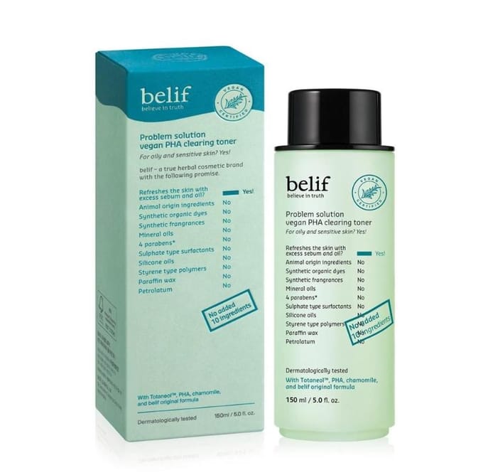 [belif] Problem Solution Vegan PHA Clarifying Toner 150ml white