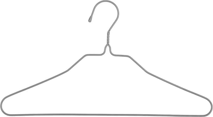 5Five Kledinghangers - 10x - metaal - grijs - 39 x 22 cm - kleerhangers