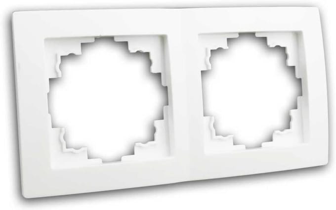 Dubbel Frame - Wand Frame - Schakelaars Plaatsen - Mat Wit Kunststof - 150x80mm - Wit