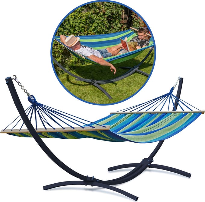 Potenza Grande - hangmat met standaard - 2 persoons - Zwart
