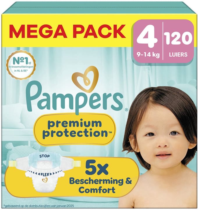 Pampers - Premium Protection - Maat 4 - Mega Pack - 2x 60 - 120 luiers - 9/14KG