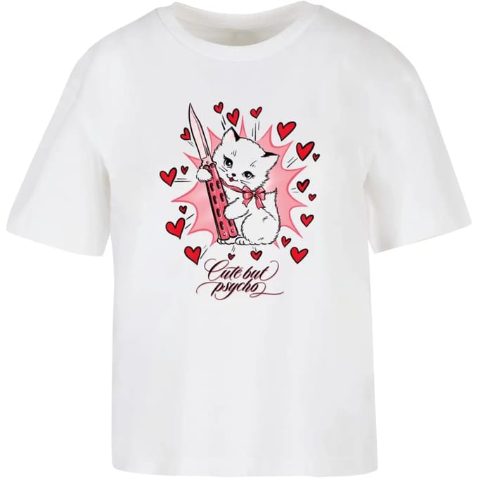 Dames-T-shirt Miss Tee Psycho Kitty