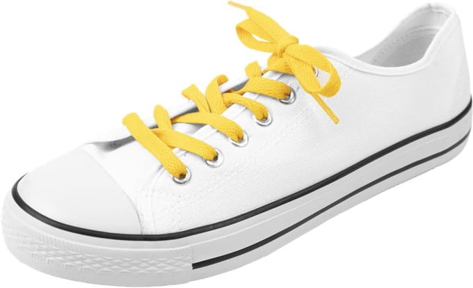 Platte schoenveters | Sneaker veters | Kleur: Geel | Lengte: 100cm | Breedte: 8mm