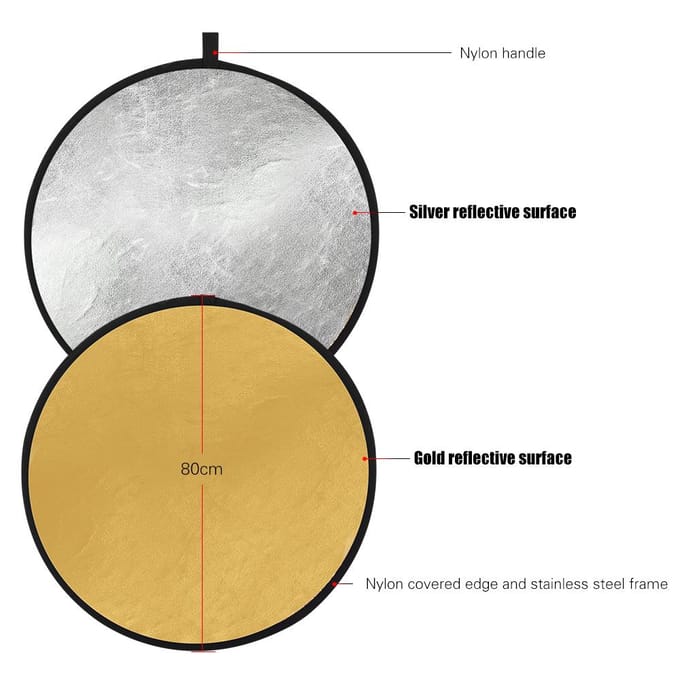 80 cm/32 inch fotografielichtreflector 5-in-1 beige
