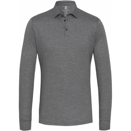 Desoto Polo Long Sleeve Piqué Optics Jersey Uni Grijs / male