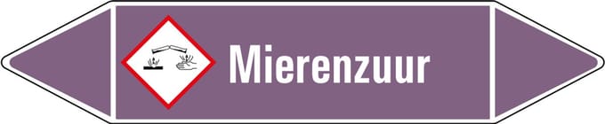 Mierenzuur leidingmarkering op vel - basen 75 x 17 mm - 8 per vel