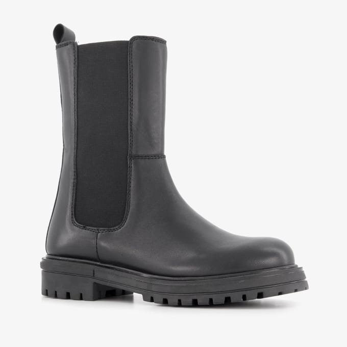Groot leren meisjes Chelsea boots zwart - Maat 30 - Uitneembare zool