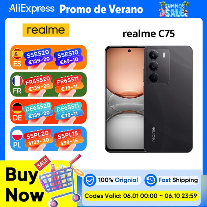realme C75 256GB/8GB - Lightning Gold