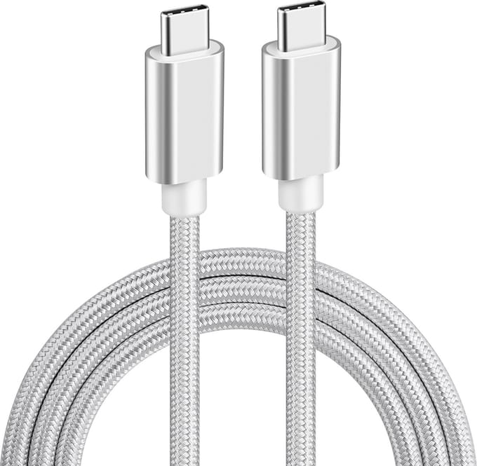 NÖRDIC USBC-N1062 USB-C naar USB-C kabel - USB3.2 Gen1 - PD60W - 5Gbps - 1m - Wit