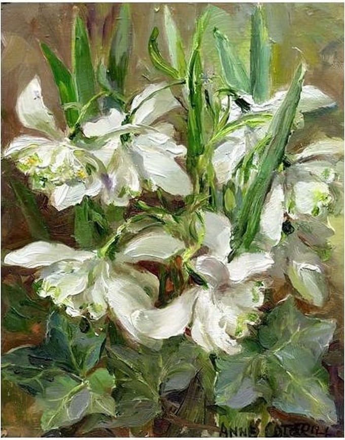 Cadeaukaart Dubbele sneeuwklokjes 7,5x9,5cm