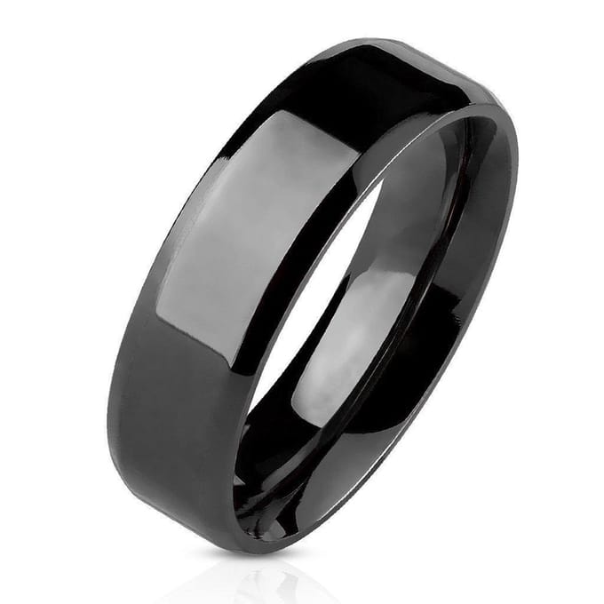 Ring Dames - Ringen Dames - Ringen Vrouwen - Ringen Mannen - Zwarte Ring - Heren Ring - Ring - Afgeronde Hoek - Bevelo