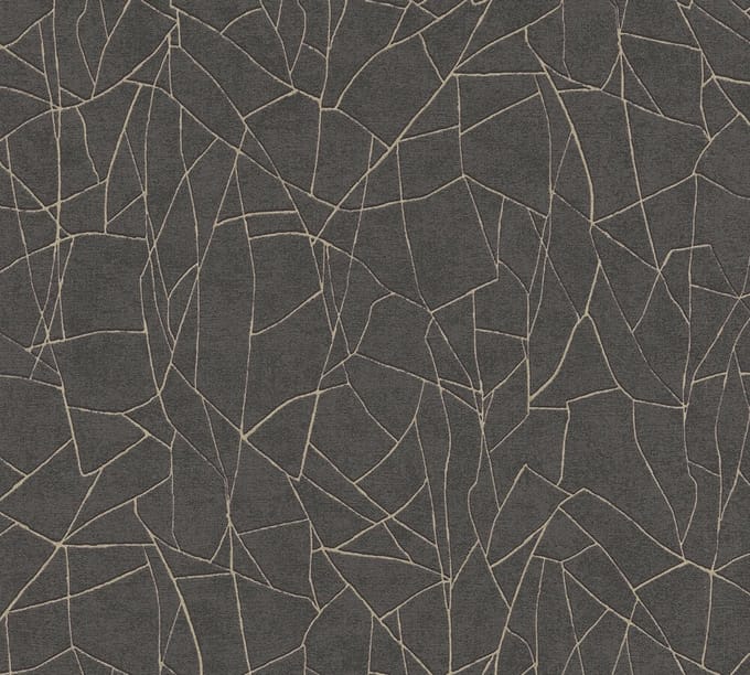 3D BEHANG | Grafisch - Zwart Metallic - A.S. Création French Affair