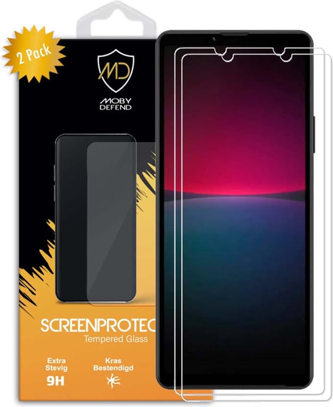 2-Pack MobyDefend Screenprotectors - Geschikt voor Sony Xperia 10 IV - Case-Friendly Screensaver - Gehard Glas