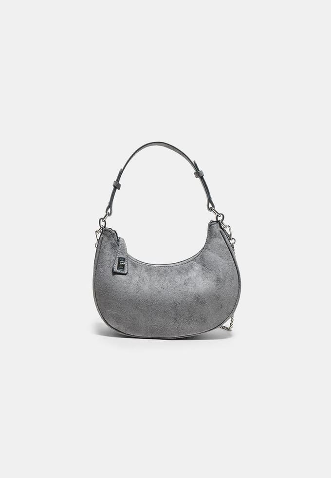Stradivarius Schoudertas met ketting  Donkergrijs OS