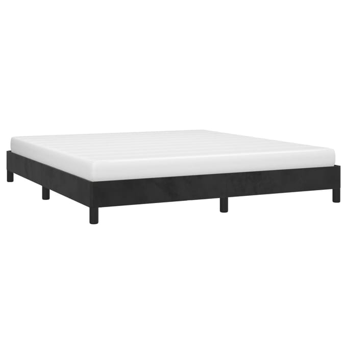vidaXL - Bedframe - zonder - matras - 160x200 - cm - fluweel - zwart