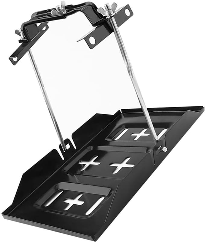 Dailygoods - Universele Metalen Auto-Accubak met Klembeugelset