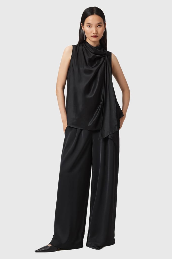 AllSaints Leanne Trousers Black Taglia: 12 | Pantaloni da completo Outlet | Donna | Nero