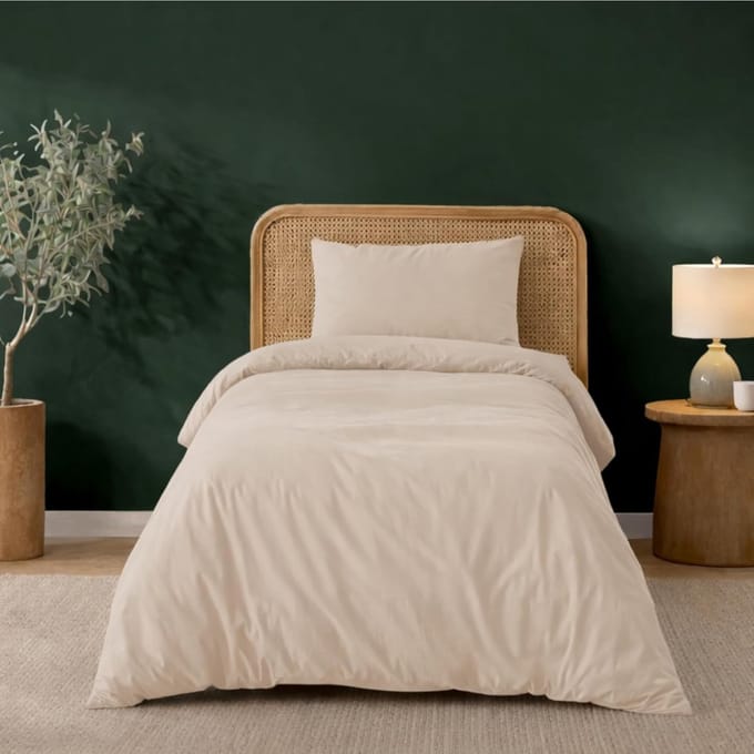 Dekbedovertrek set - Beddengoed microvezel - Comfortabele nachtrust - Oeko-Tex gecertificeerd - 135x200 cm - Beige