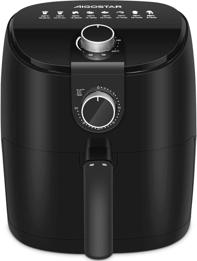 Aigostar Airfryer - Heteluchtfriteuse 4 liter - 1500W Zwart