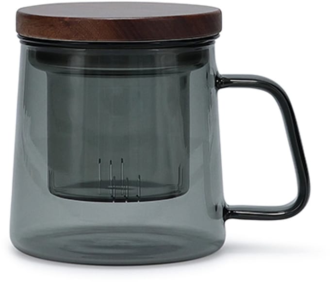 S|P Collection Beker 37cl met glazen filter en deksel grijs Luma