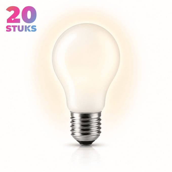 20x Peertje Gloeilamp E27 - 100W - Warm Wit Licht (2700K) - 1050 lm - 1 jaar - Dimbaar