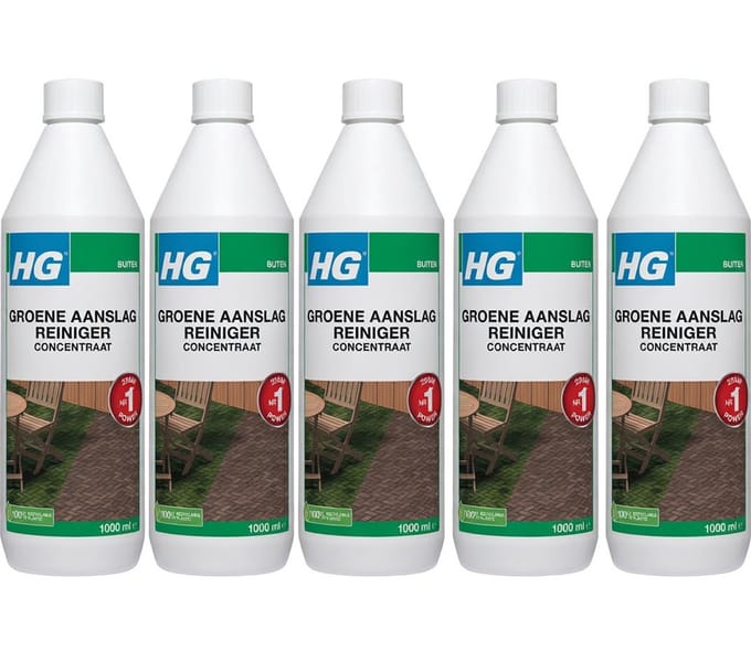 HG Groene aanslagreiniger concentraat 1L 9374N - 5 stuks + gratis KD Handschoenen -